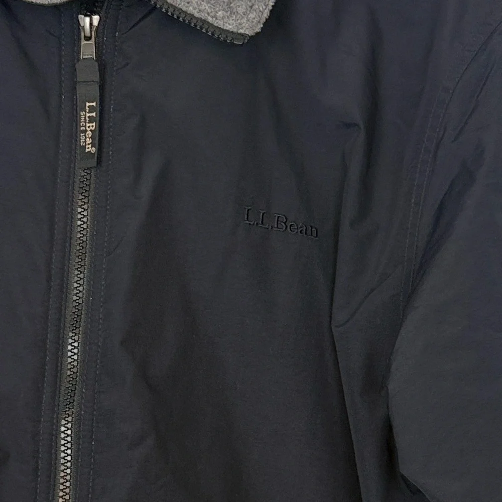LL Bean Men’s Fleece Lined Warm-Up Jacket. Navy Blue. Size Large Regular.